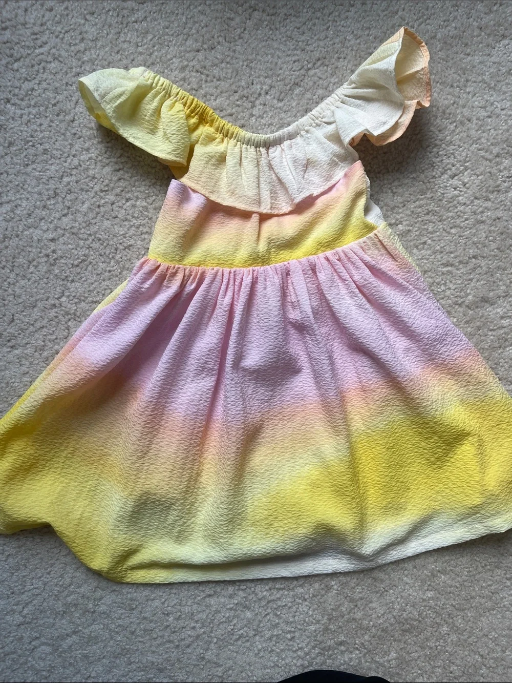 Old Navy Pastel Ombre Ruffle Dress - Yellow & Pink